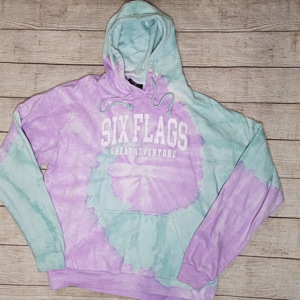 Six Flags Great Adventure Theme Park Tie Dye Hoodie Sweatshirt Unisex